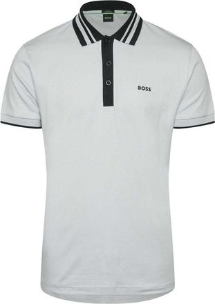 HUGO BOSS Hugo Heren Paule Gestreept Getaped Poloshirt (Grijs)