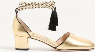 Valentino Garavani D&eacute;collet&eacute; DOrsay Bondie In Nappa Laminata 45mm Donna ORO 37.5