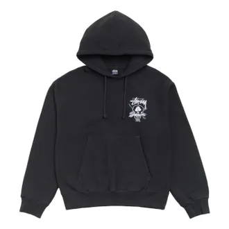 St&uuml;ssy Fresh Foils Hoodie Garment Dyed Faded Black 925216-FBLA