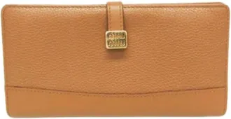 Miu Miu Pre-owned Wallets, female, Brown, Size: ONE SIZE Pre-owned Long Wallet (bi-fold)