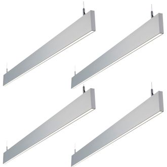 Loops 4 PACK Slim Commercial Suspension Light - 1500mm x 20mm - 40W Cool White LED