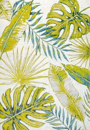 Jonathan Y Designs Monstera Tropical Leaves Area Rug in Ivory/green at Nordstrom, Size 4Ft 0In X 6Ft 0In