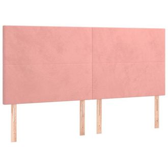 vidaXL vidaXL Testiera Rosa 160x5x118/128 cm Velluto
