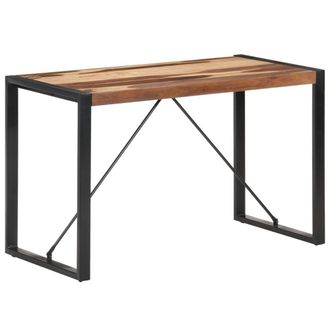 Berkfield Home Dining Table 120x60x75 cm Solid Wood with Sheesham Finish in Brown | Size: 120 x 60 x 75 cm