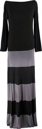 Karina Grimaldi Boat Neck Grey And Black Maxi Dress Size M