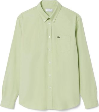 Lacoste Regular Fit Oxford Button-Down Shirt in Vert at Nordstrom, Size 15.75