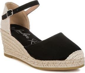 London Rag Anglong Espadrille Wedge Sandal in Black/white at Nordstrom Rack, Size 10