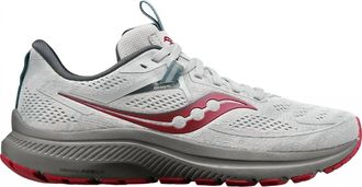 Saucony Womens Omni 21 Running Sneakers In Concrete/berry