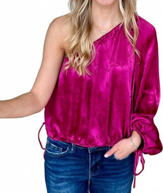 FRNCH Colly One-Shoulder Blouse In Pink