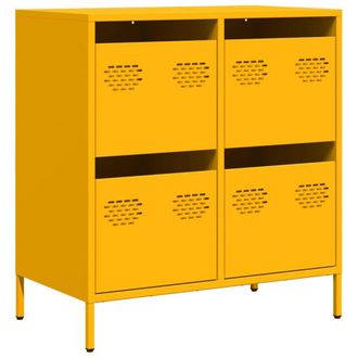 Berkfield Home Sideboard&not;Mustard Yellow 68x39x73.5 cm Cold-rolled Steel in Mustard