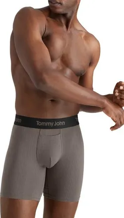 Tommy John Second Skin Luxe Rib 6-Inch Boxer Briefs in Falcon at Nordstrom, Size X-Large