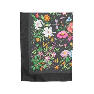 Gucci Flora Print GG Supreme Scarf