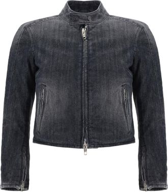 Balenciaga Shrunk racer jacket - women - Cotton - 38 - Grey