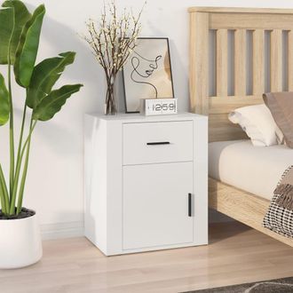 vidaXL Vidaxl - Mesita De Noche Madera Contrachapada Blanco 50x36x60 Cm
