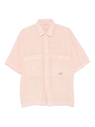 C.P. Company linen shirt - men - Linen/Flax - S - Pink