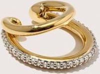 Otiumberg 14kt Gold Vermeil Pave Double Ear Cuff in Yellow Toned Gold at Nordstrom