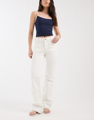 Wrangler Jeans a zampa bianchi-Bianco