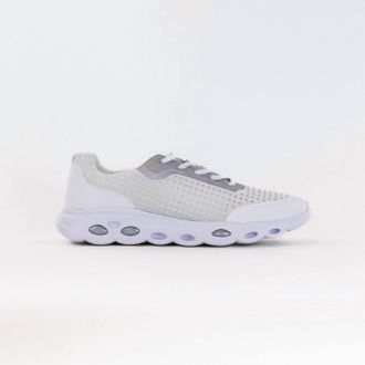Ara Womens Montclair Memory Foam Lace Up Sneaker In White/silver