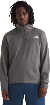 The North Face Mens Cedar Trail Grid Fleece Quarter Zip Jacket - Soft Fleece Jacket, Reinforced Binding on Collar & Cuffs, Smoked Pearl, Medium