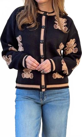 THML Clothing Harmony Button Front Sweater In Black & Brown