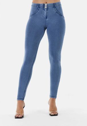 Freddy Leggings FREDDY Leggings WRUP1RC002ORG, Damen, Gr. XL, EURO, blau (light blau jeans, light blau seams), Obermaterial: 84% Baumwolle CO. 16% Elasthan E