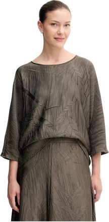 Joseph Ribkoff Pliss&eacute; satijnen boxy top - Dames - Blouses - Groen - 3XL - Satijn - Overhemden