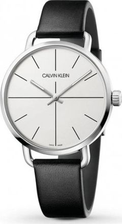 Calvin Klein Even Quartz Zilverkleurige Wijzerplaat Horloge - Dames - Horloges - Wit - ONE Size - Leer - Accessoires