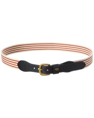 Valentino Vlogo Signature Ribbon & Leather Belt
