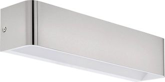 Loops Wall Light Satin Nickel Front Cover Oblong Box Structure Bulb LED 12W Included