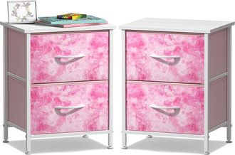 Sorbus Set Of Two 2-Drawer Display Nightstands