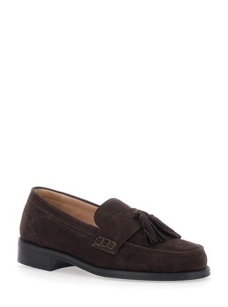 Twinset Suede with Tassel Detail Loafer - Brown