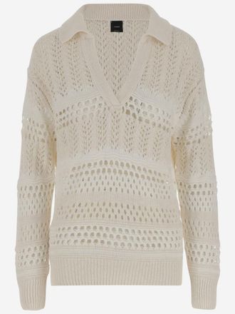 Pinko White Cotton Sweater