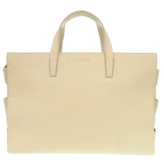 Loewe Ivory Leather Handbag Tote Bag (Pre-Owned)