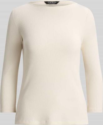 Lauren Ralph Lauren Strickshirt mit 3/4 Arm aus Baumwoll-Mix in Sand, Gr&ouml;&szlig;e XXL