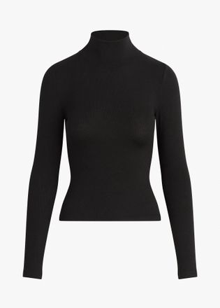 Favorite Daughter Womens The Ribbed Turtleneck Top In Black