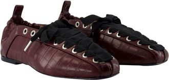 Ganni Womens Pelinova Flat Burgundy Calfskin