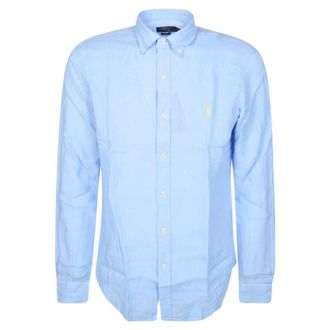 Polo Ralph Lauren Camicia Lino - Heren - Casual Overhemden - Blauw - M - Linnen - Overhemden