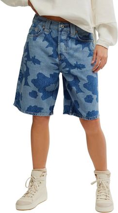 Free People Montana Printed Short In Denim