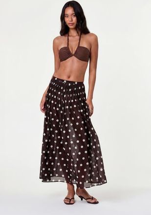 Nicholas Marit Skirt in Espresso/ivory Polka Dot at Nordstrom, Size X-Large