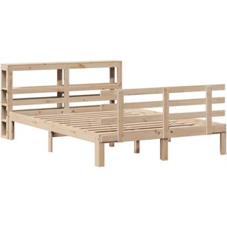 vidaXL Estructura De Cama Con Cabecero Madera Maciza Pino 160x200 Cm Vidaxl