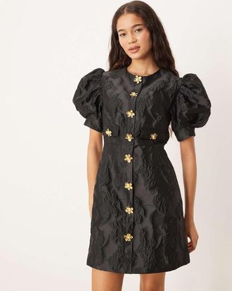 Sister Jane Sister Jane - Anemone - Vestito corto nero jacquard