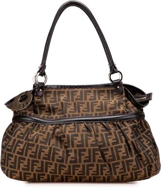 Fendi Borsa a spalla Chef grande con motivo Zucca 2010-2025 - Nero