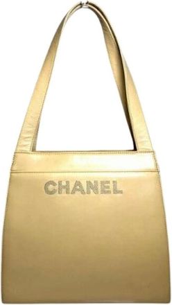 Chanel Pre-owned Shoulder Bags, female, Beige, Size: ONE SIZE Pre-owned Lambskin Shoulder Tote Bag