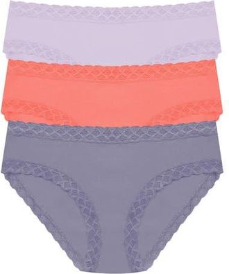 Natori Bliss Cotton Girl Brief 3-Pack in Prple Prl/neon Coral/twlght Hz at Nordstrom, Size Xx-Large