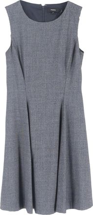 Theory Pre-owned Womens Tweed Sleeveless Mini flared Dress in Grey Wool - Size Small