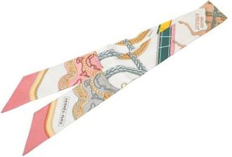 Herm&egrave;s Pre-owned Scarves, female, White, Size: ONE SIZE Pre-owned Twilly Scarf