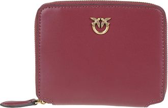 Pinko Burgundy Taylor Zip Around Calf Leather Wallet