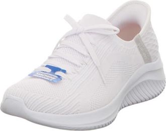 Skechers Womens Ultra Flex 3.0 Brilliant Path Slip-On Sneakers, White Knit/Light Gray Trim, 6.5 UK Wide