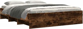 vidaXL Vidaxl - Estructura de cama sin colchón madera roble ahumado 150x200 cm