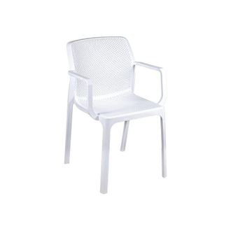 Vacchetti Vacchetti - Silla Jard&iacute;n Polipropileno Con Reposabrazos Blanco Dalian 46,5x53,5x H55 Cm